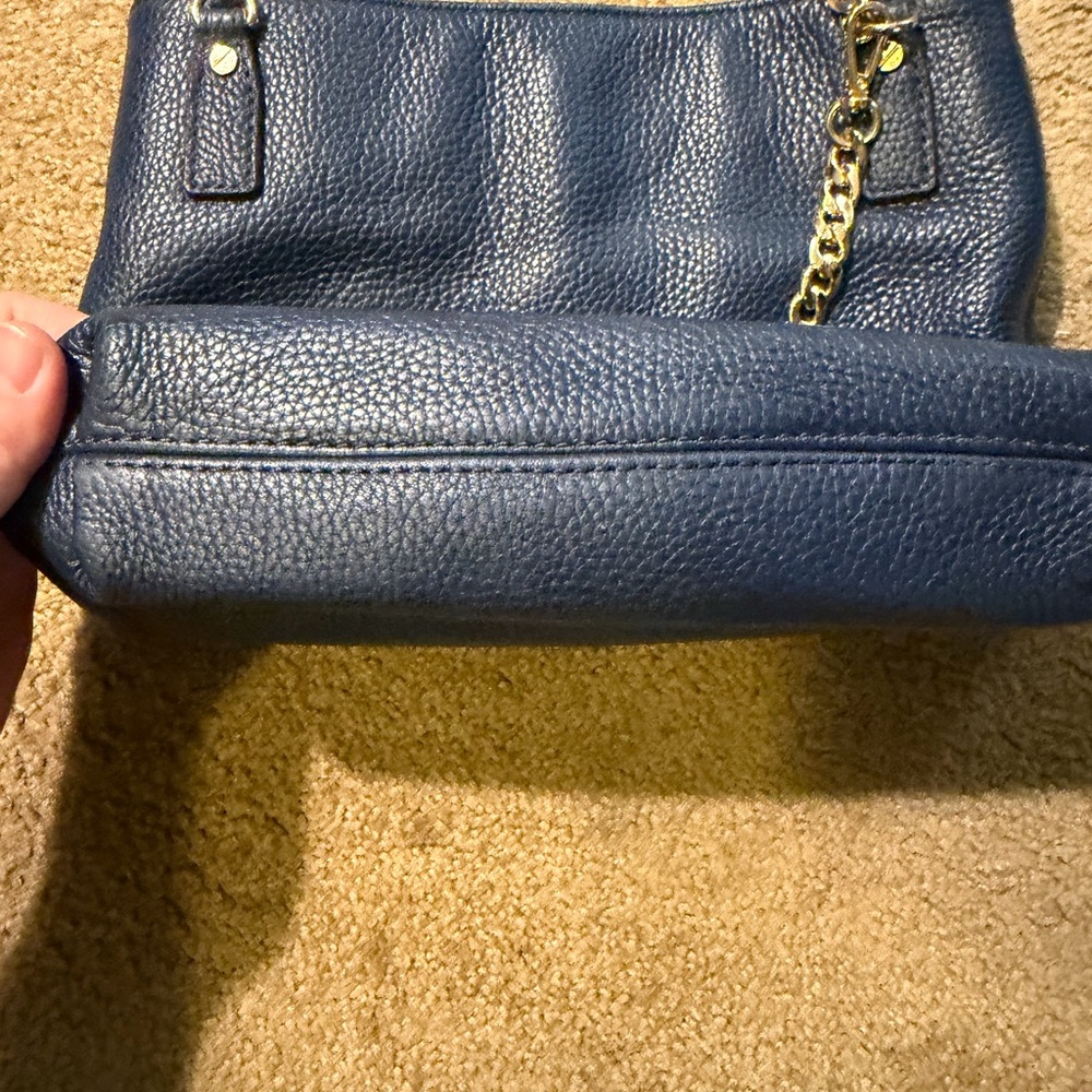 Michael Kors Blue Pebble Leather Hobo Style Bag - Picture 4 of 8